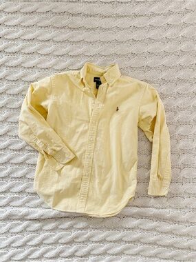 Ralph Lauren kids Pale Yellow Button-Down Oxford Shirt